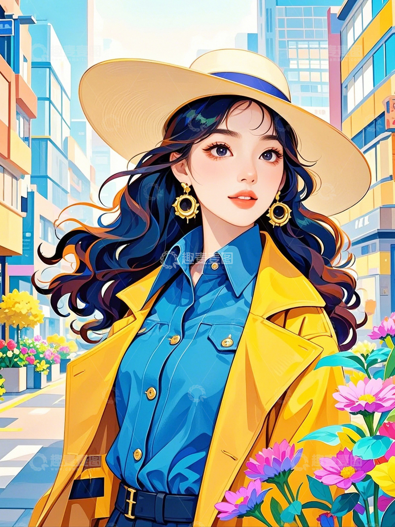 高清大图下载【趣麦麦图】国潮插画艺术插画人物13