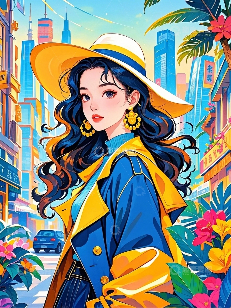 高清大图下载【趣麦麦图】国潮插画艺术插画人物15