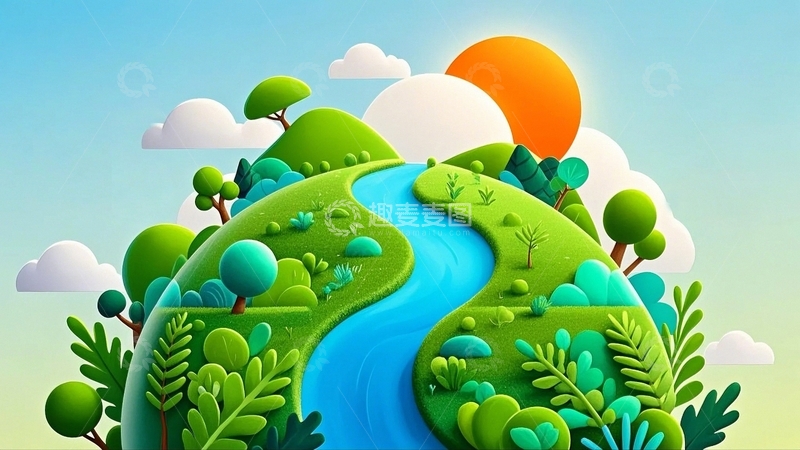 高清大图下载【趣麦麦图】植树节地球日环保背景30