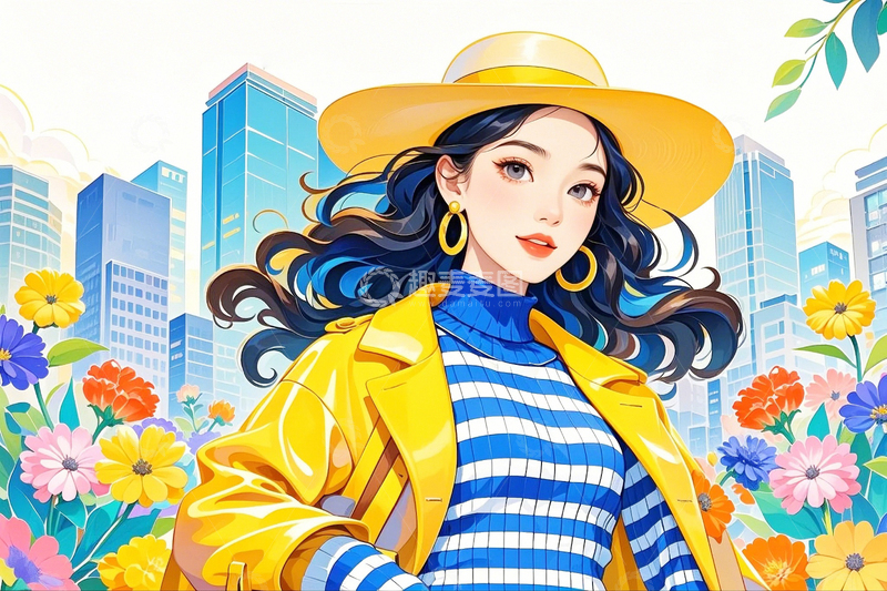 高清大图下载【趣麦麦图】国潮插画艺术插画人物11