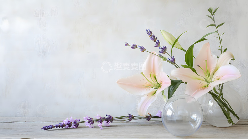 高清大图下载【趣麦麦图】百合花简约花束摆拍1