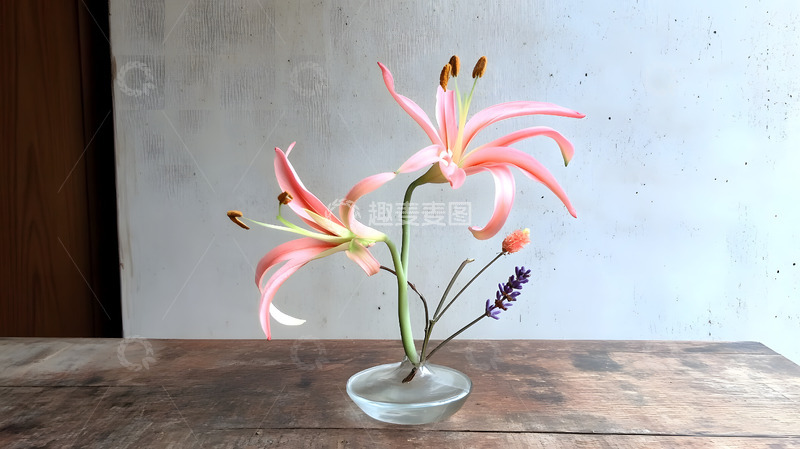 高清大图下载【趣麦麦图】百合花简约花束摆拍5