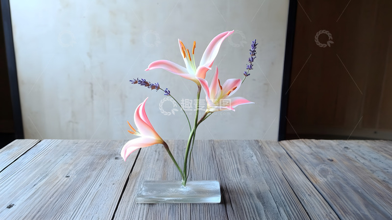 高清大图下载【趣麦麦图】百合花简约花束摆拍6