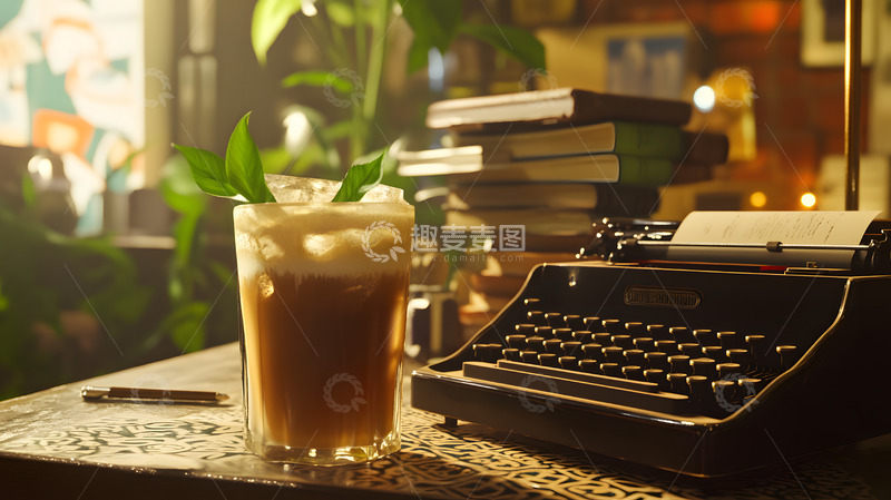 高清大图下载【趣麦麦图】复古氛围感奶茶拍摄1
