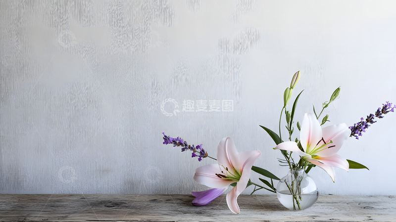 高清大图下载【趣麦麦图】百合花简约花束摆拍2