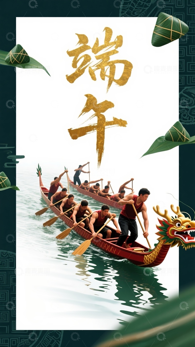 高清大图下载【趣麦麦图】端午安康海报2