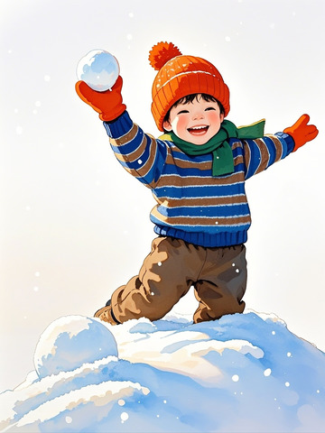 冬季儿童打雪仗13