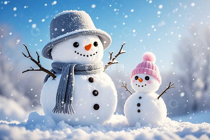高清大图下载【趣麦麦图】冬季冬天可爱雪人13