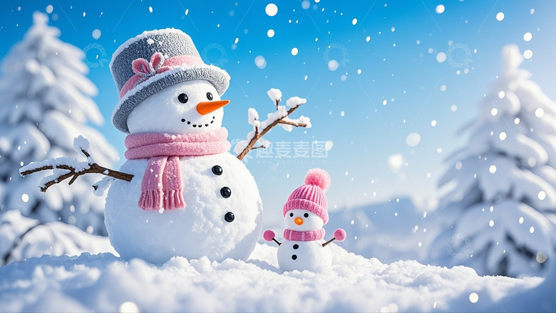 高清大图下载【趣麦麦图】冬季冬天可爱雪人17