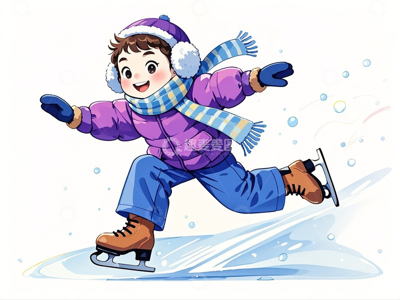 高清大图下载【趣麦麦图】冬季滑冰场景1