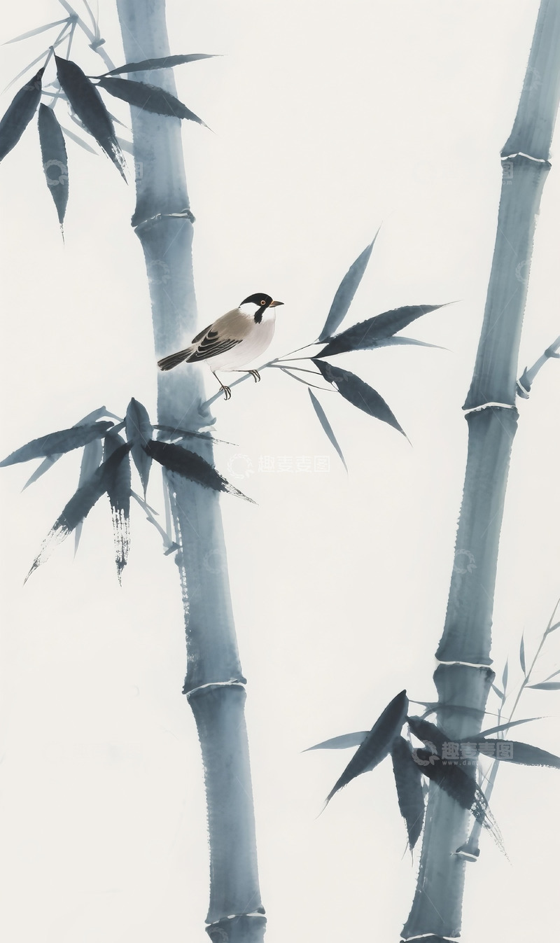 高清大图下载【趣麦麦图】简约竹子插画12