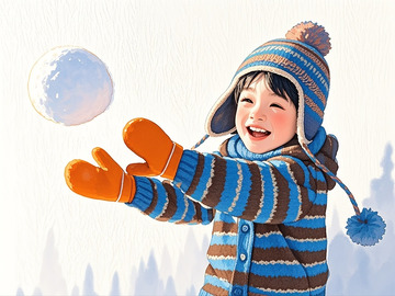 冬季儿童打雪仗8
