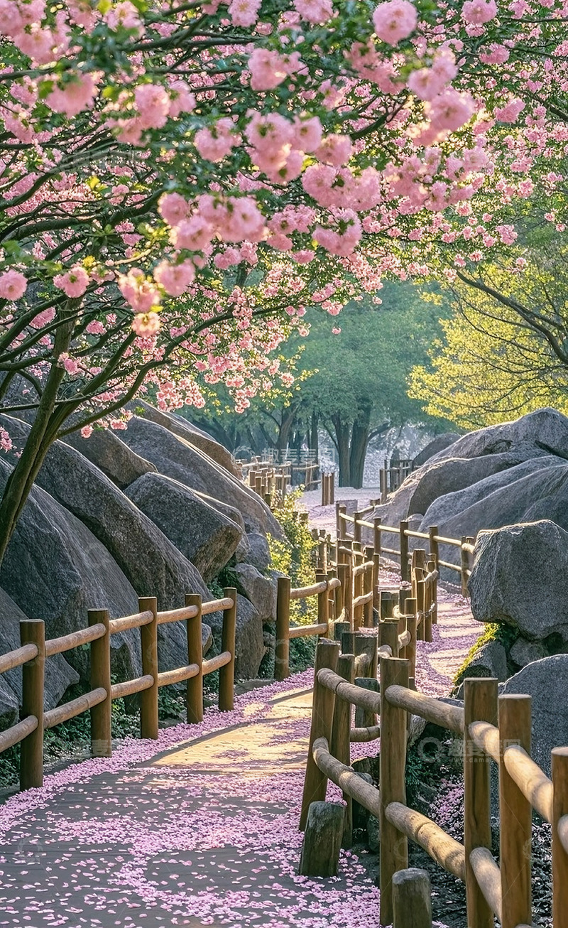高清大图下载【趣麦麦图】开满花的蜿蜒小径