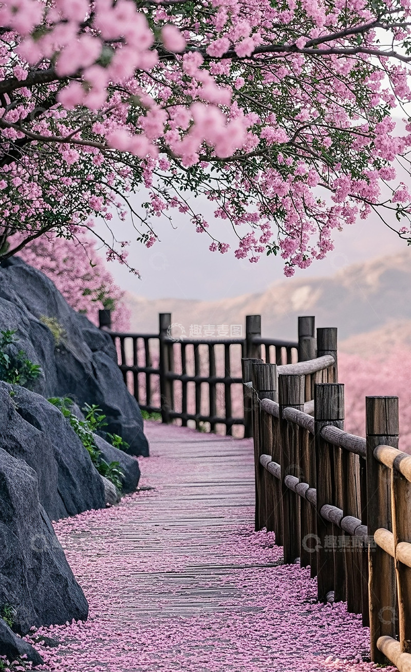 高清大图下载【趣麦麦图】开满花的蜿蜒小径2