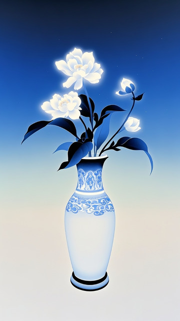 新中式花瓶插画5