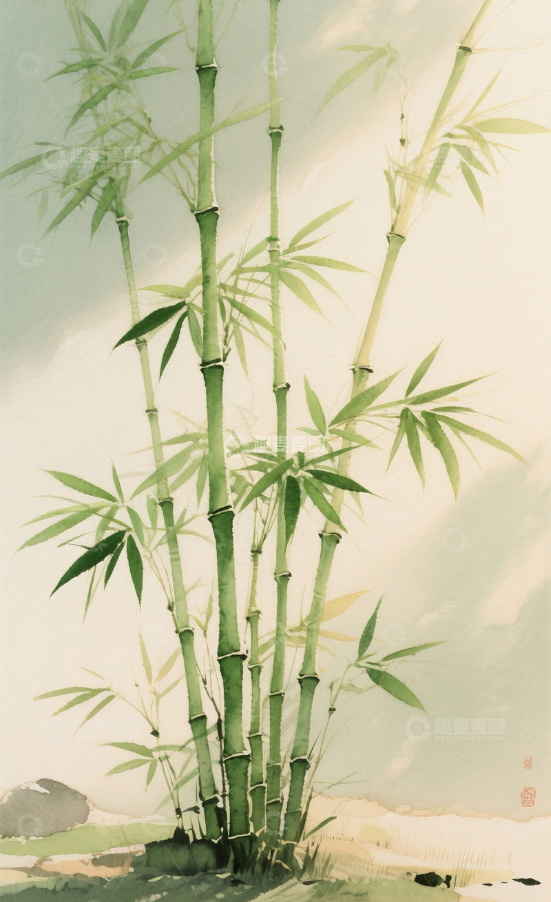 高清大图下载【趣麦麦图】竹子插画4