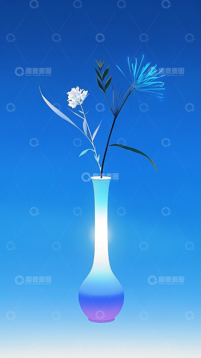 高清大图下载【趣麦麦图】新中式花瓶插画18