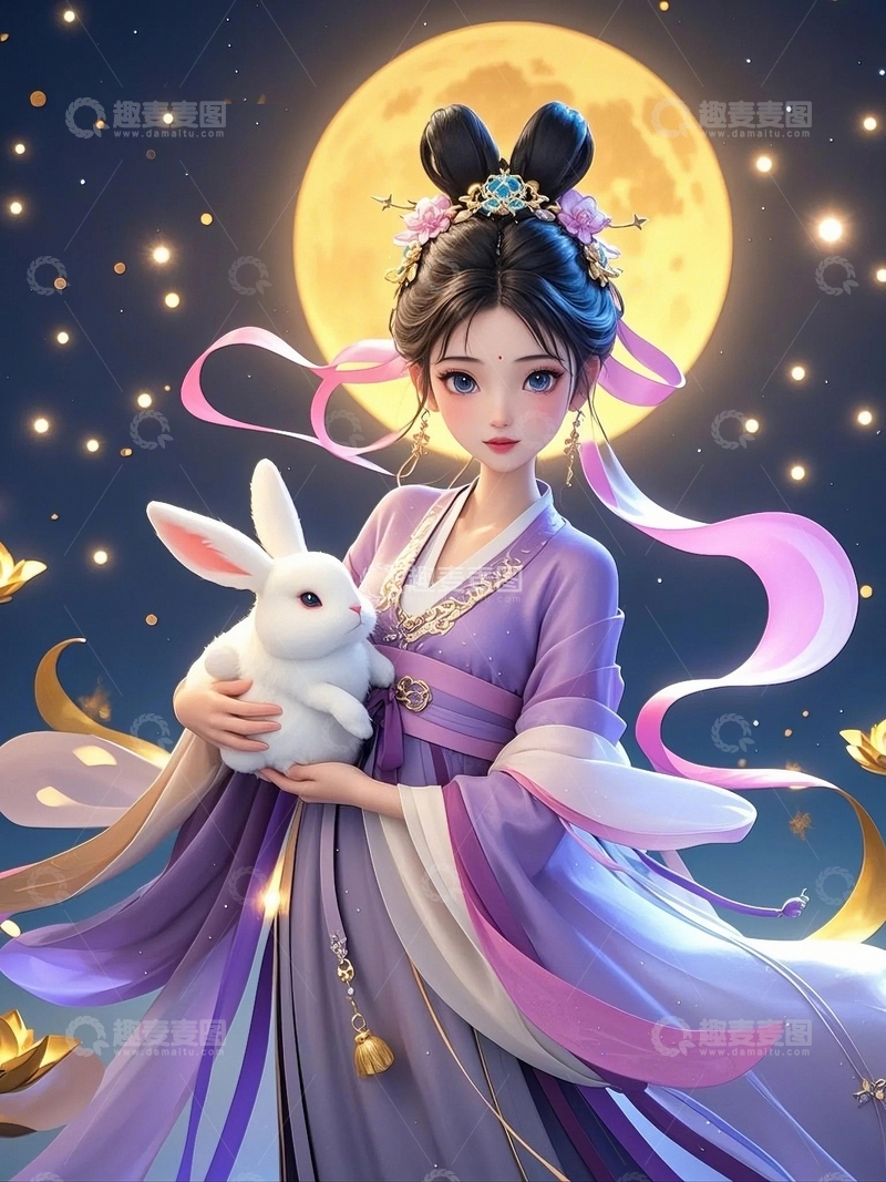 高清大图下载【趣麦麦图】中秋节嫦娥人物45