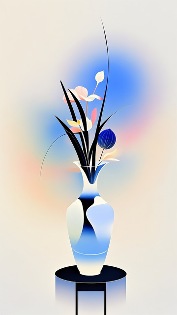 新中式花瓶插画9