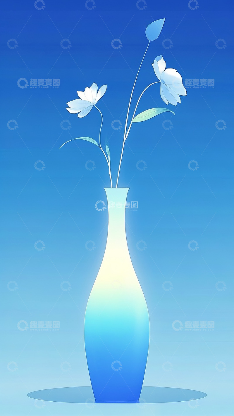高清大图下载【趣麦麦图】新中式花瓶插画12
