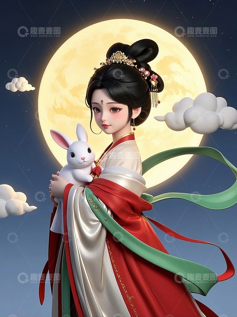 高清大图下载【趣麦麦图】中秋节嫦娥人物49