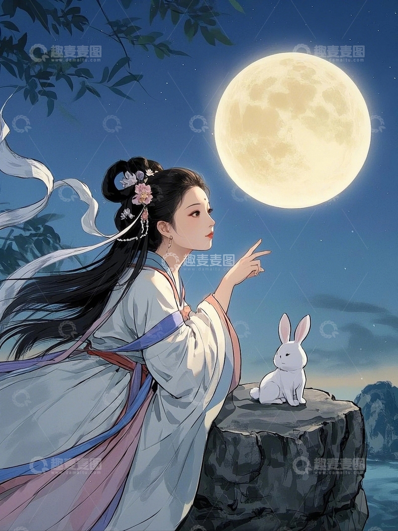 高清大图下载【趣麦麦图】中秋节嫦娥人物44