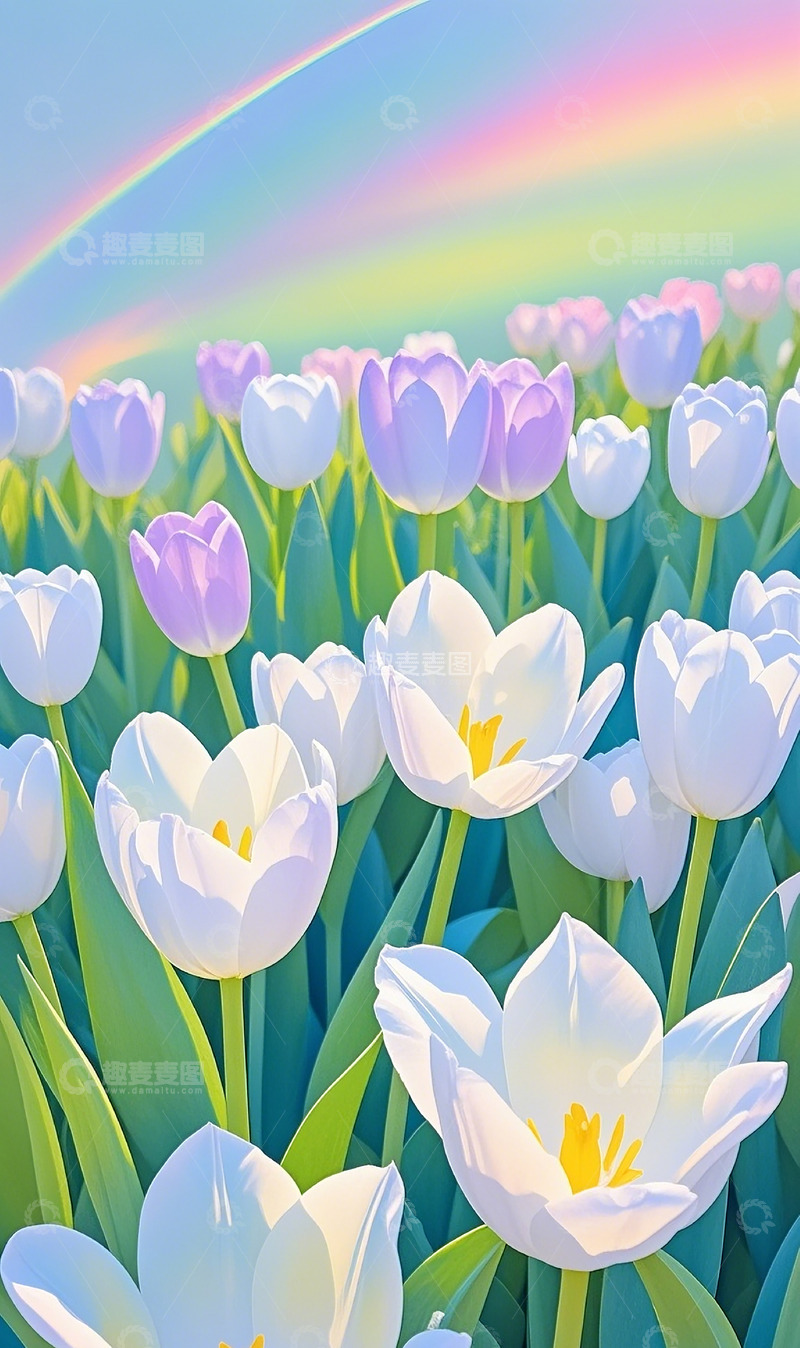 高清大图下载【趣麦麦图】郁金香插画2