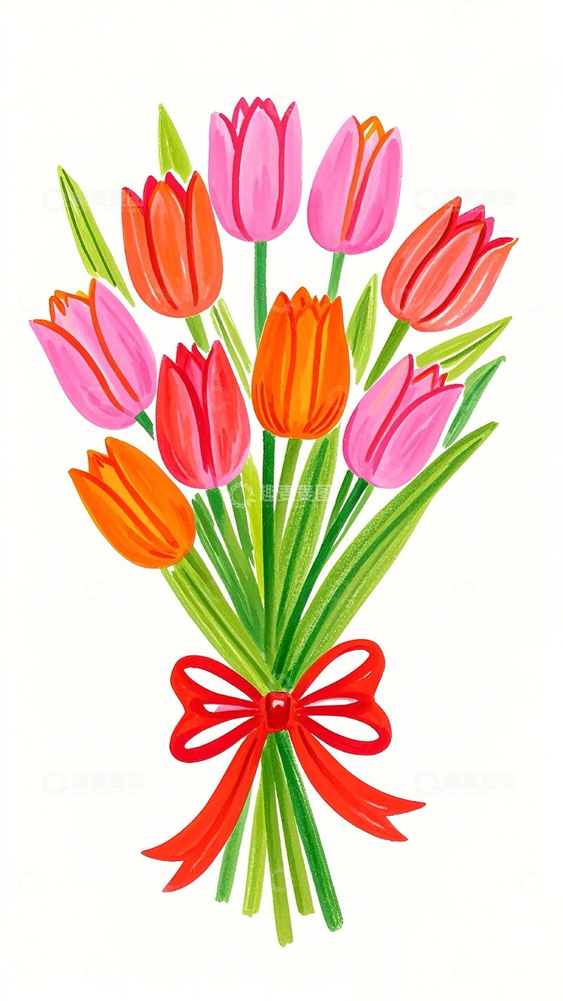 高清大图下载【趣麦麦图】郁金香插画13