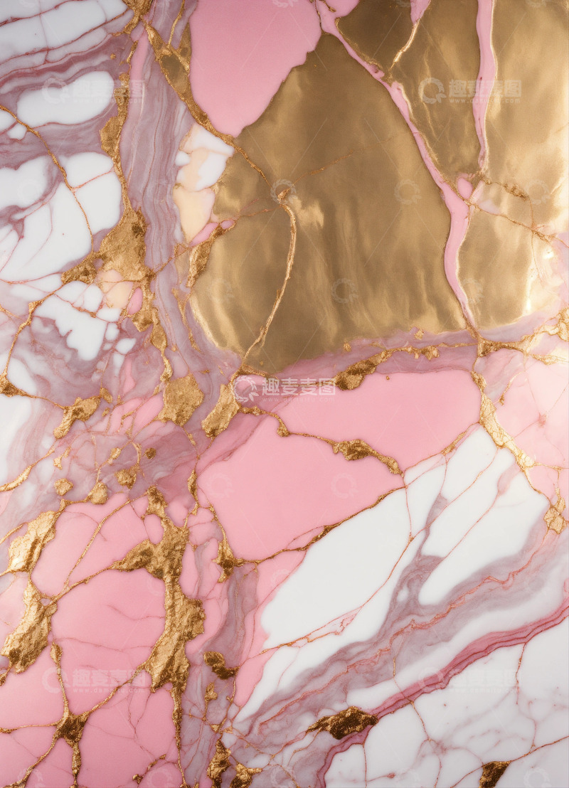 高清大图下载【趣麦麦图】金色粉色大理石纹理AI壁纸高清图片背景素6