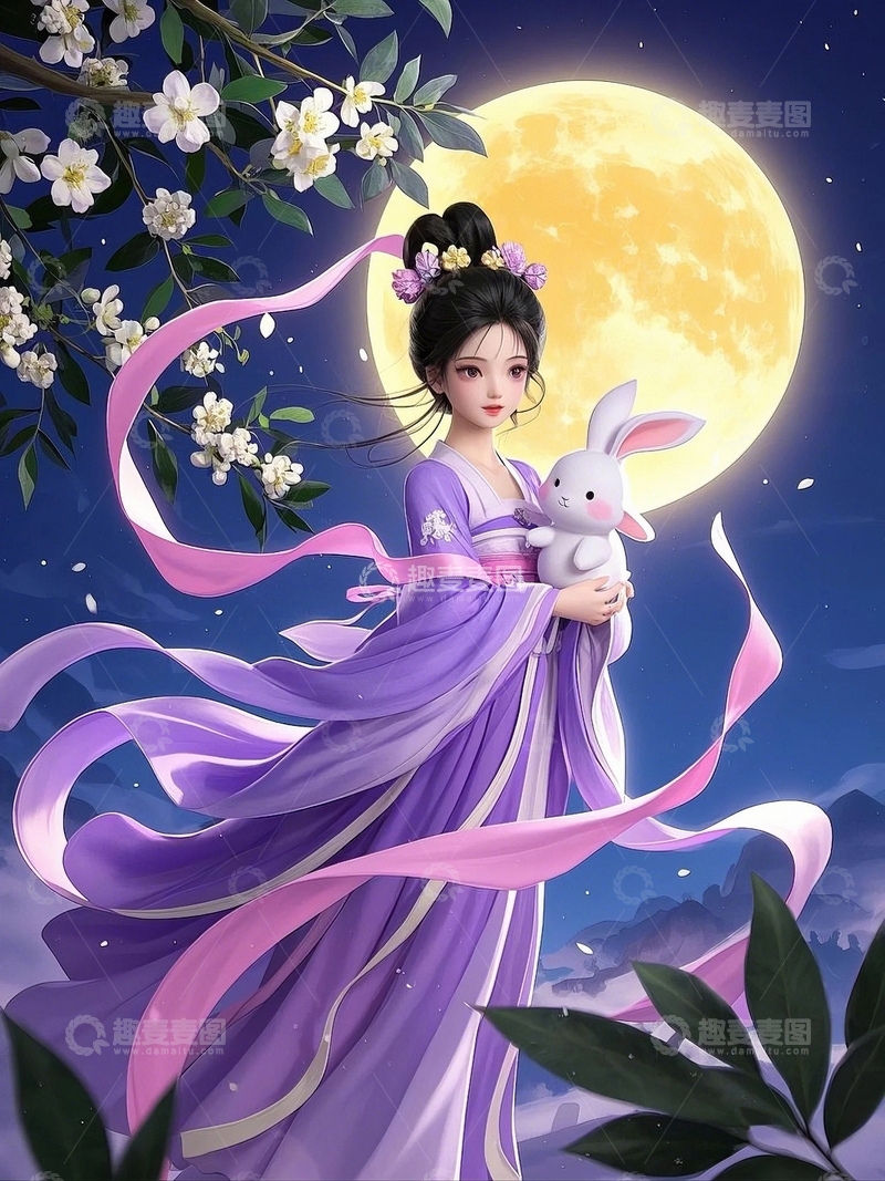 高清大图下载【趣麦麦图】中秋节嫦娥人物42