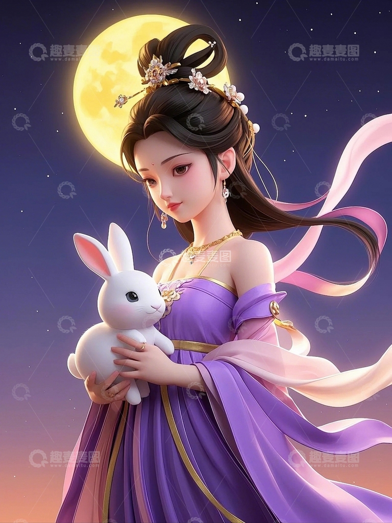 高清大图下载【趣麦麦图】中秋节嫦娥人物35