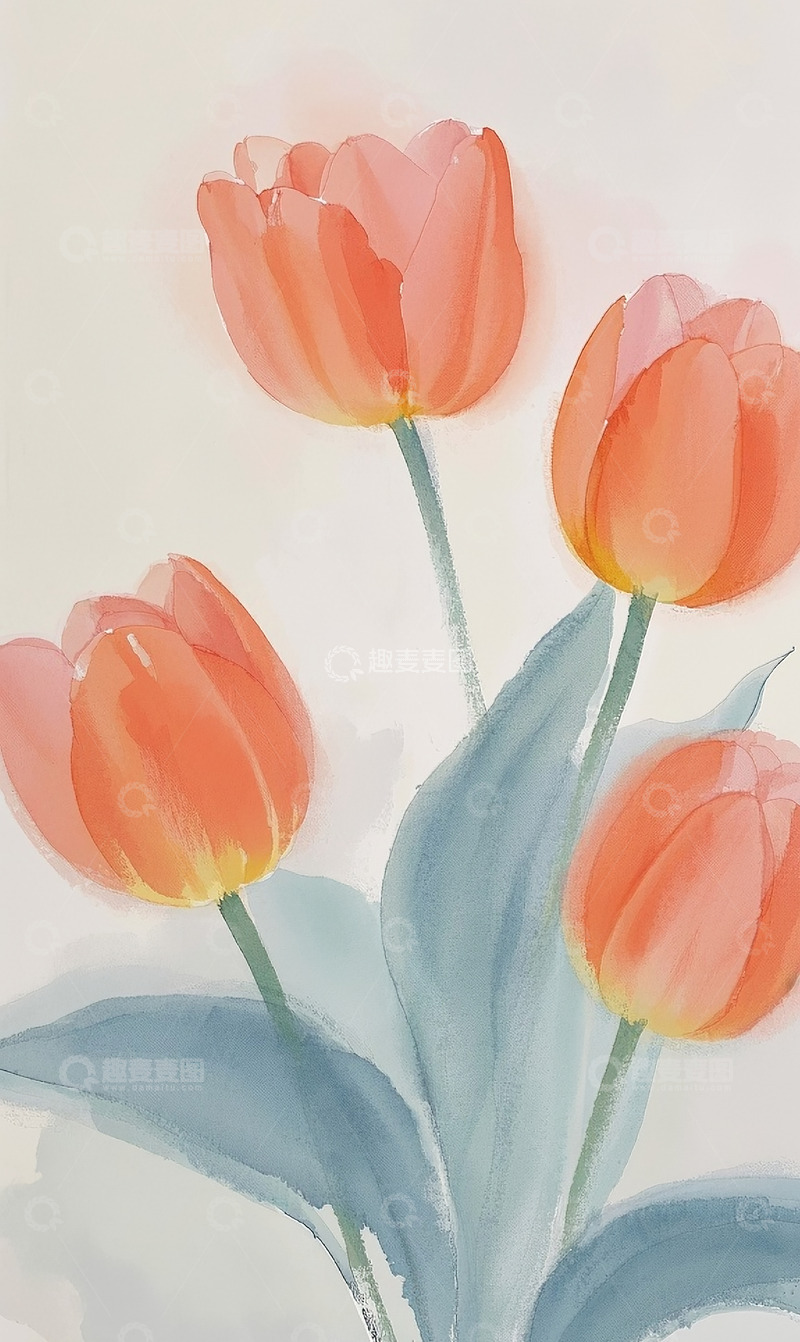 高清大图下载【趣麦麦图】郁金香插画8
