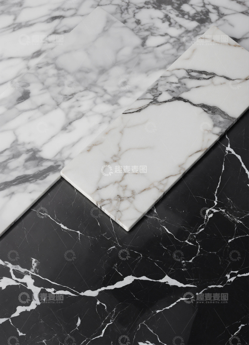 高清大图下载【趣麦麦图】黑色白色大理石纹理AI壁纸高清图片背景素2