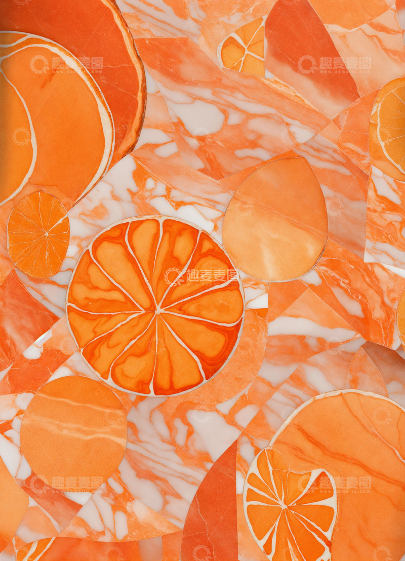 高清大图下载【趣麦麦图】橙色大理石纹理AI壁纸高清图片背景素材3