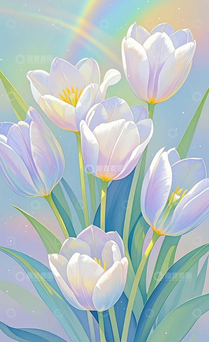 高清大图下载【趣麦麦图】郁金香插画4