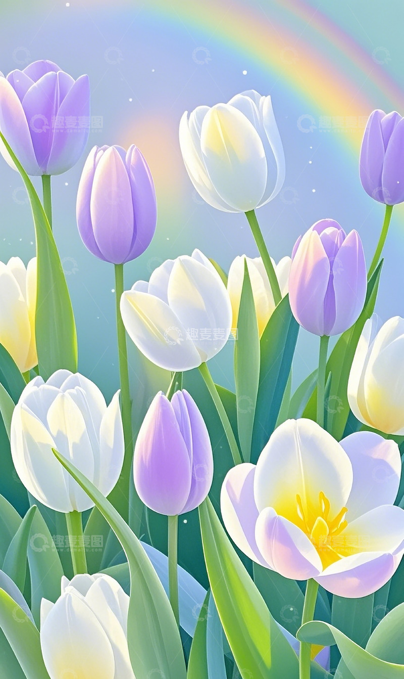 高清大图下载【趣麦麦图】郁金香插画17