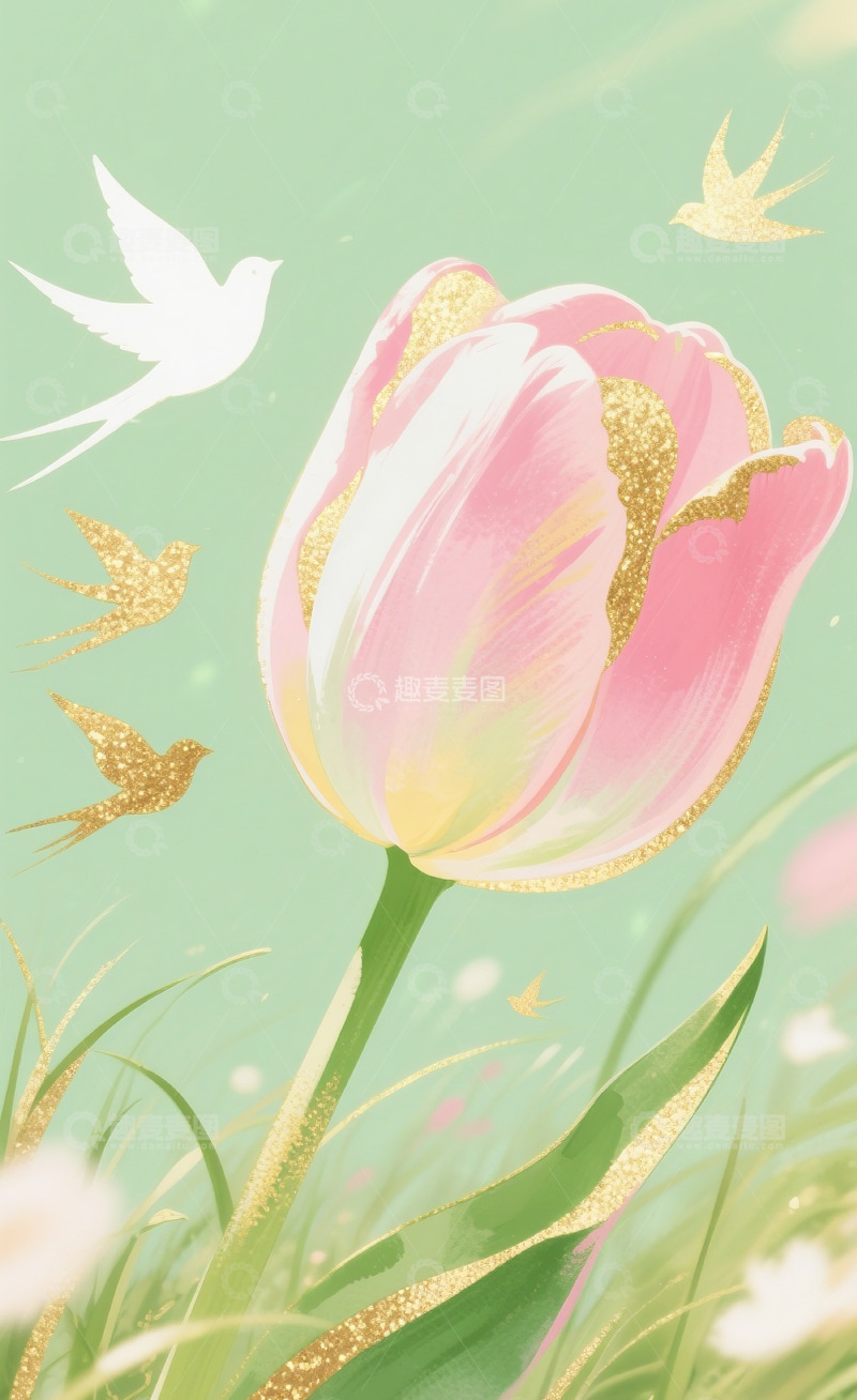 高清大图下载【趣麦麦图】郁金香插画18
