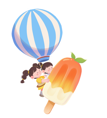 夏日清凉雪糕热气球