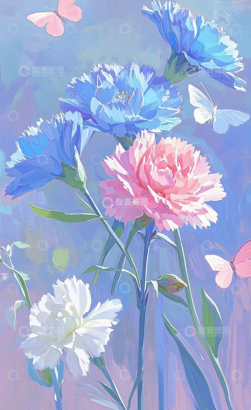 高清大图下载【趣麦麦图】康乃馨油画3