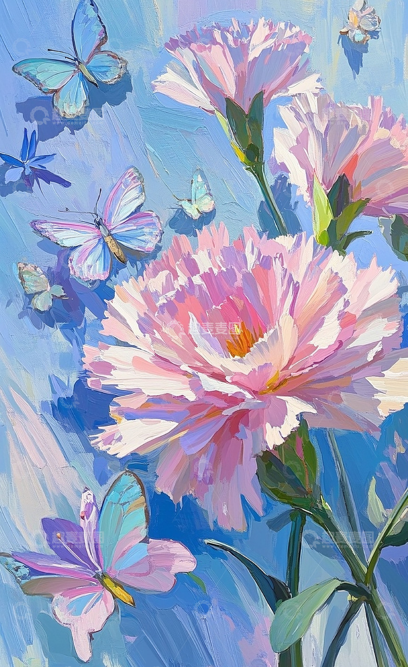 高清大图下载【趣麦麦图】康乃馨油画1