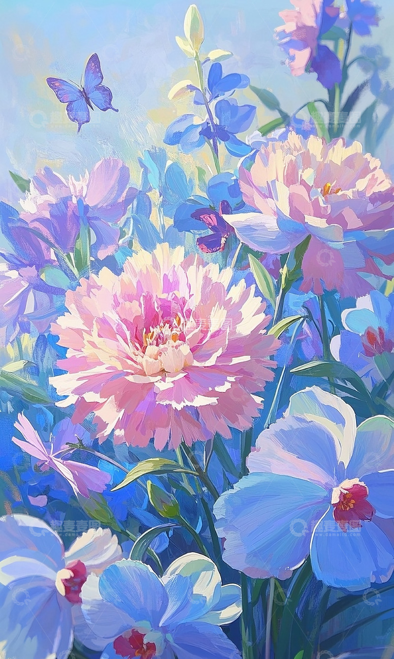 高清大图下载【趣麦麦图】康乃馨油画2