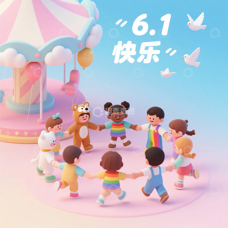 高清大图下载【趣麦麦图】六一儿童节插画1