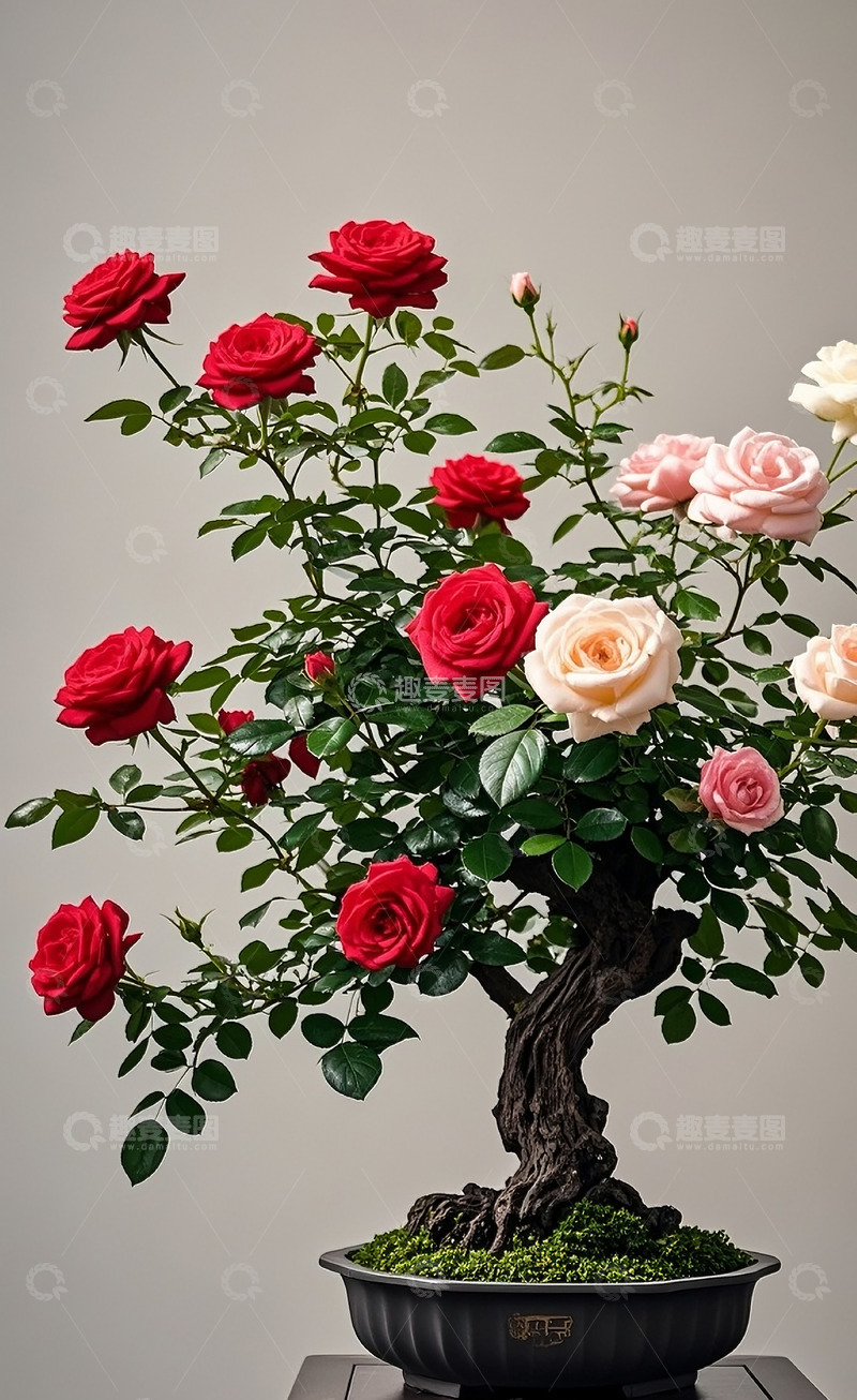 高清大图下载【趣麦麦图】玫瑰盆栽1