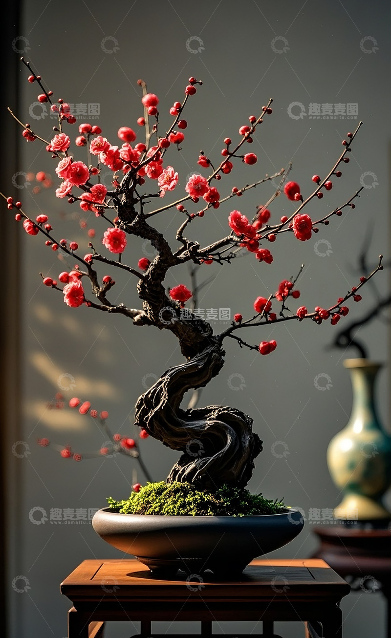 高清大图下载【趣麦麦图】红梅盆栽3