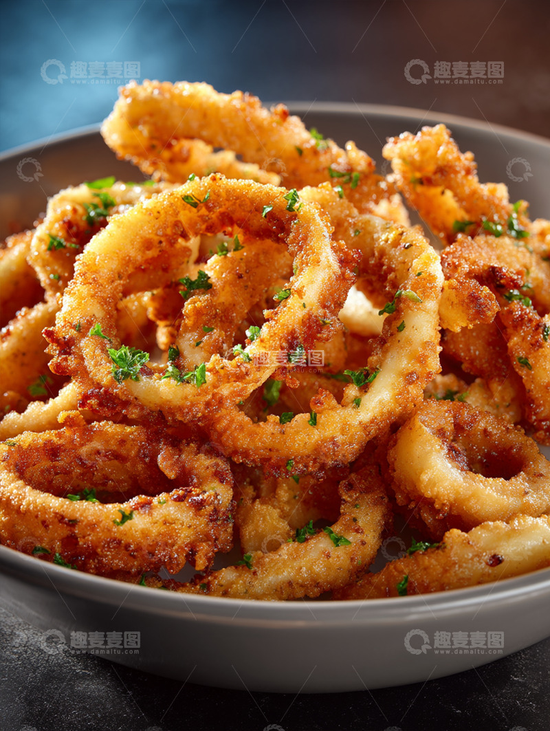 高清大图下载【趣麦麦图】香酥炸鱿鱼圈摄影图18