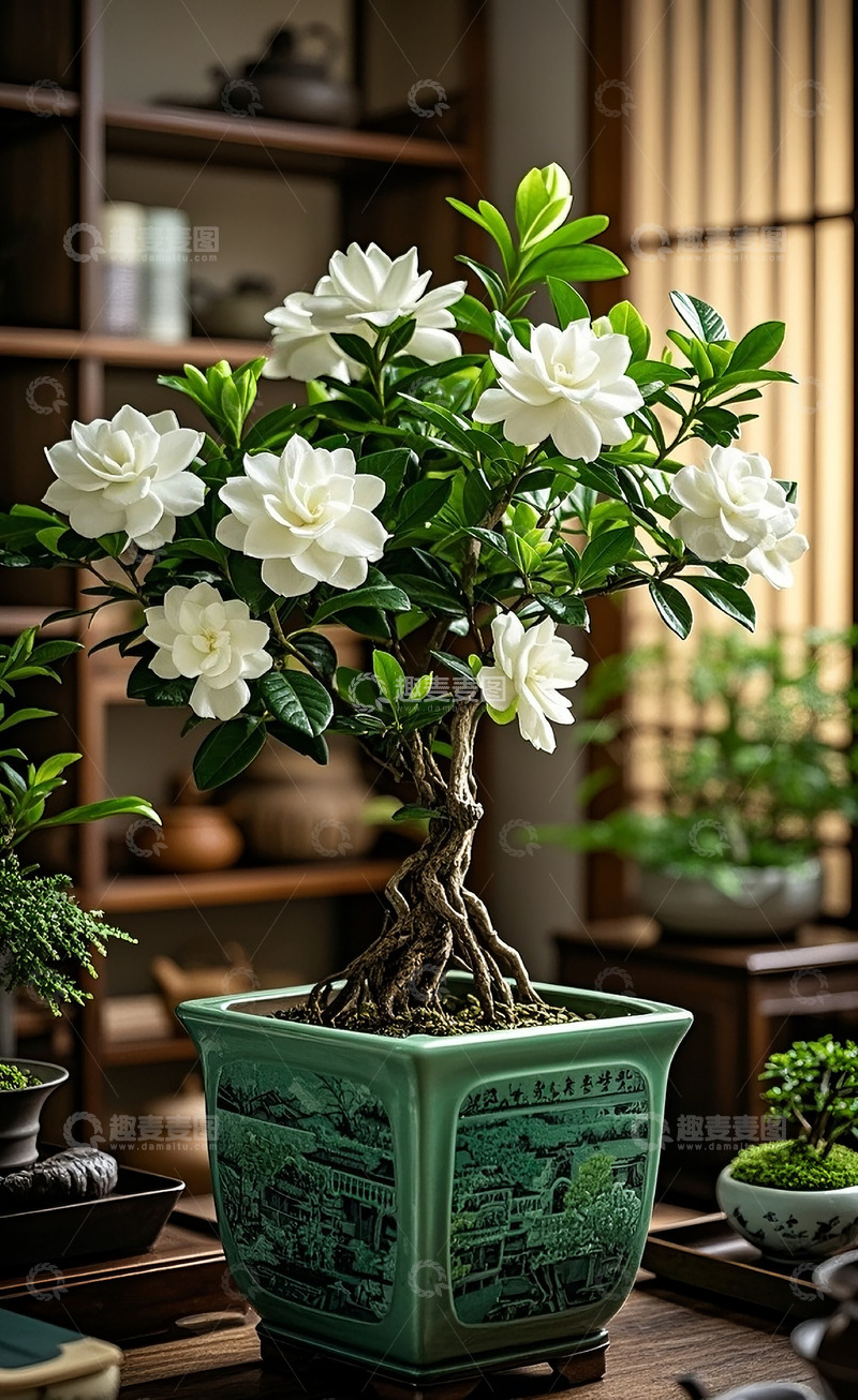 高清大图下载【趣麦麦图】山茶花盆栽