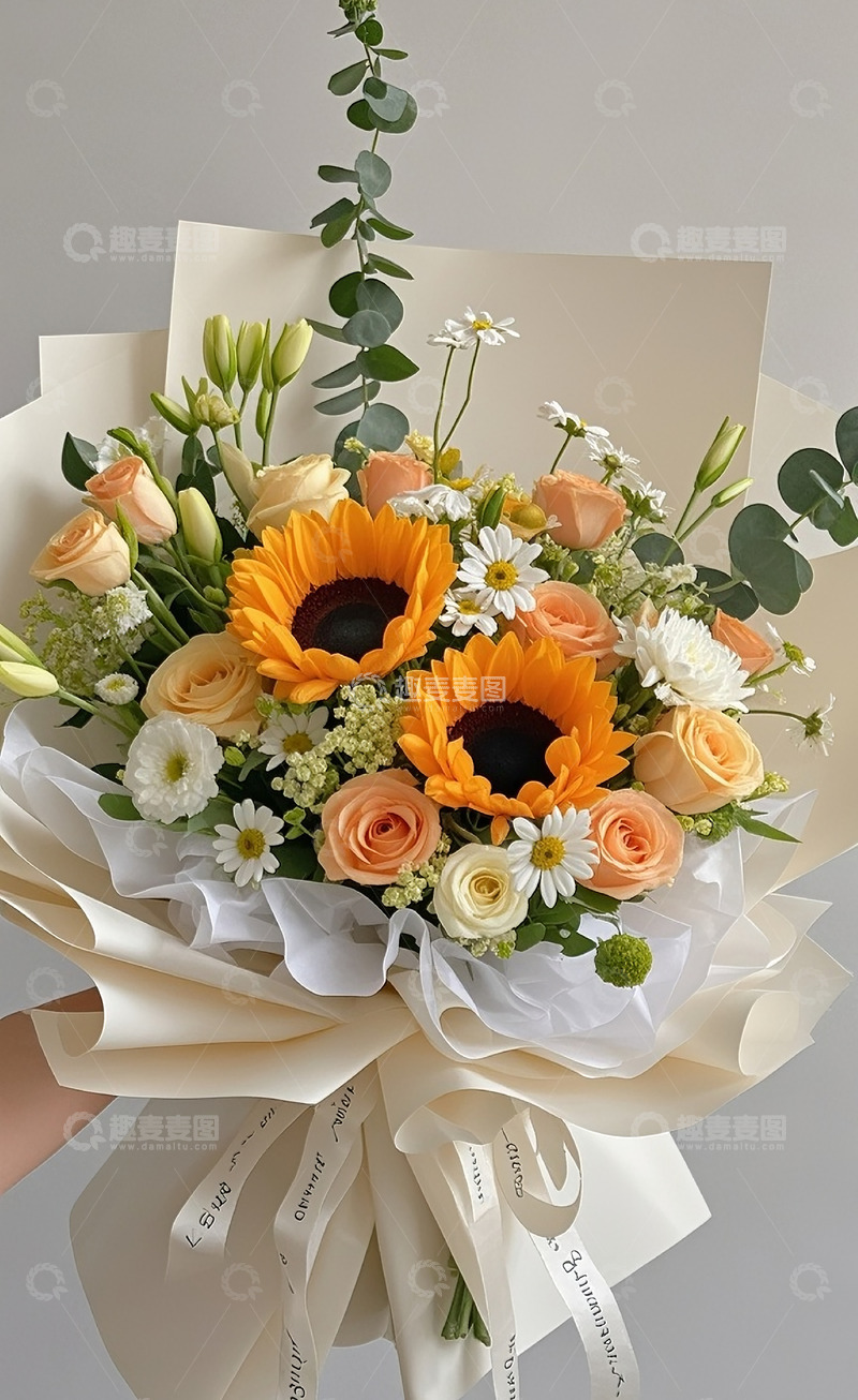 高清大图下载【趣麦麦图】向日葵花束3