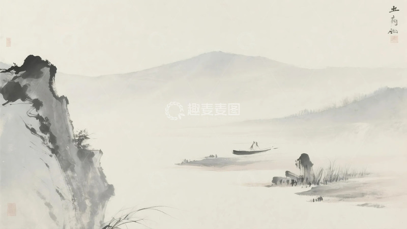 高清大图下载【趣麦麦图】水墨山峰背景
