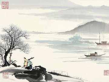 水墨山水背景图