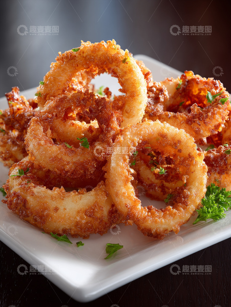 高清大图下载【趣麦麦图】香酥炸鱿鱼圈摄影图34